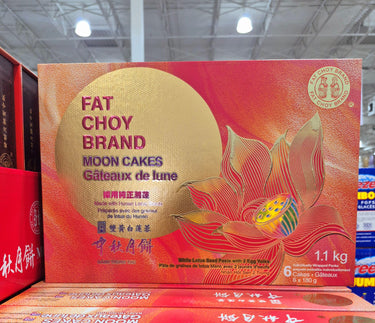 Fat Choy Double Yolk White Lotus Mooncake - 1 x 1.08 Kilos